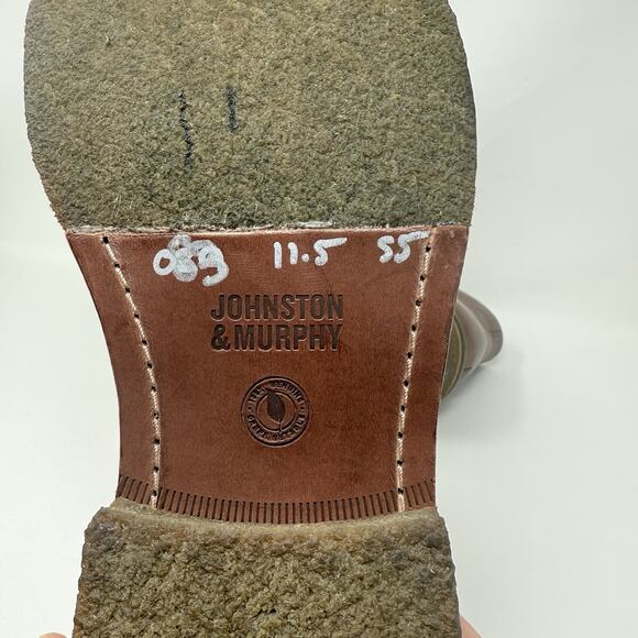Johnston & Murphy Chukka Boots Mens Size 11.5 Brown Crêpe Sheepskin MRSP $175